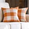 MIULEE Fall Pack of 2 Decorative Classic Farmhouse Buffalo Check Plaids Throw Pillow Covers Polyester Linen Soft Soild Pillow Case Orange Cushion Case for Halloween Sofa Bedroom Outdoor 18 x 18 Inch
